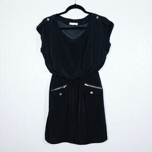 Lush Black A-Line Zip‎ Front Dress Size Small